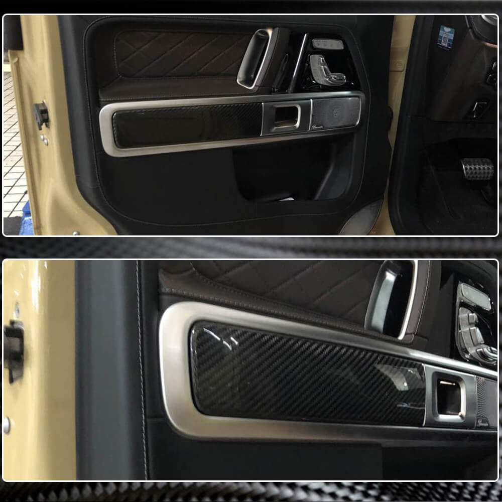 Mercedes Benz G Class W463 2019UP Interior Door Handle Trims Dry Carbon Fiber-Ahacarbon