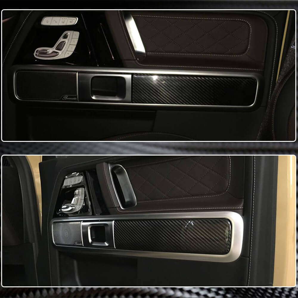 Mercedes Benz G Class W463 2019UP Interior Door Handle Trims Dry Carbon Fiber-Ahacarbon