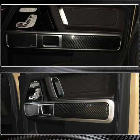 Mercedes Benz G Class W463 2019UP Interior Door Handle Trims Dry Carbon Fiber-Ahacarbon