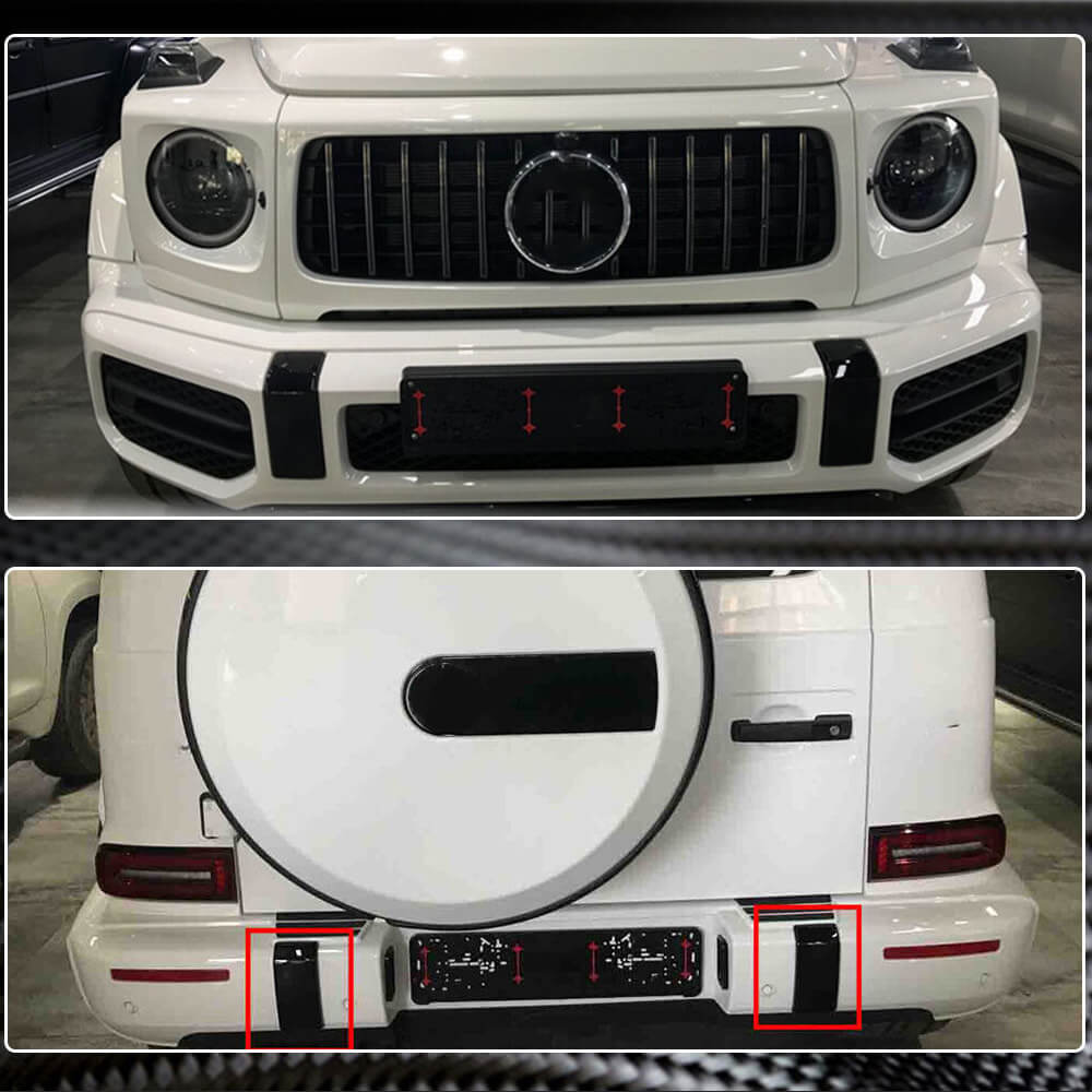 Mercedes Benz G Class W463 G63 AMG 2019UP Front Rear Bumper Trims Dry Carbon Fiber-Ahacarbon