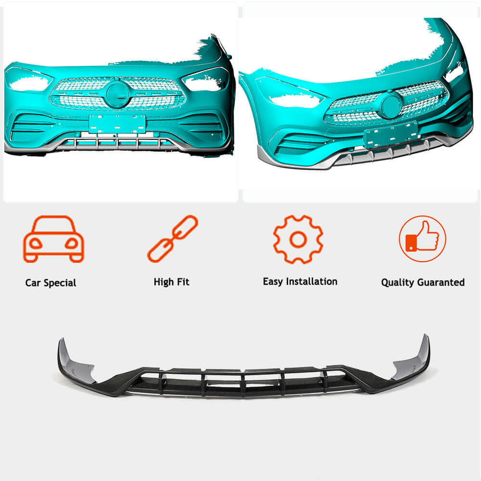 Mercedes Benz GLA Class H247 Sport GLA35 GLA45 2020UP Front Bumper Lip Carbon Fiber-Ahacarbon