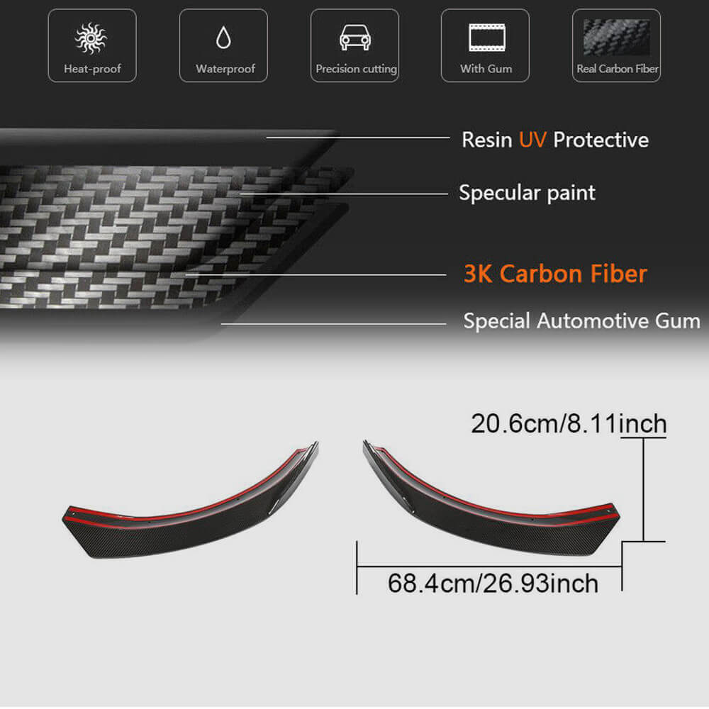 Mercedes Benz GLA Class X156 GLA45 AMG 2017-2020 Front Bumper Splitters Carbon Fiber-Ahacarbon