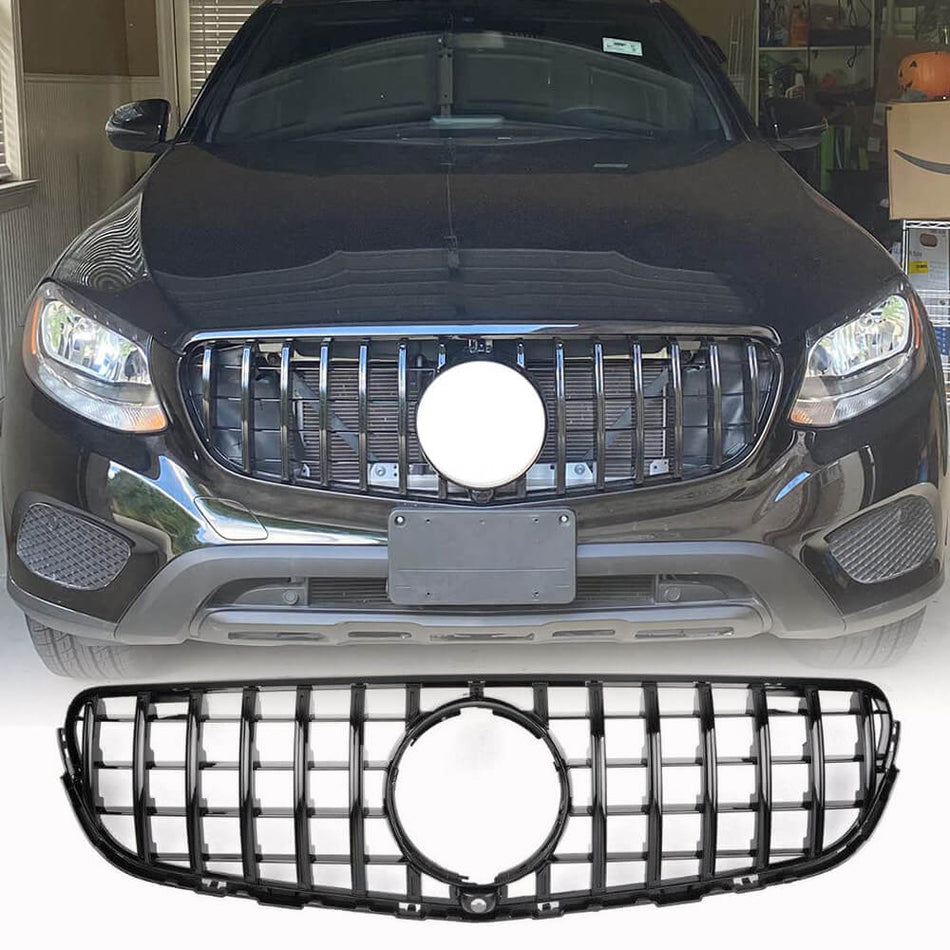 Mercedes Benz GLC Class W253 GT 2015-2018 Front Grille Glossy Black ABS-Ahacarbon