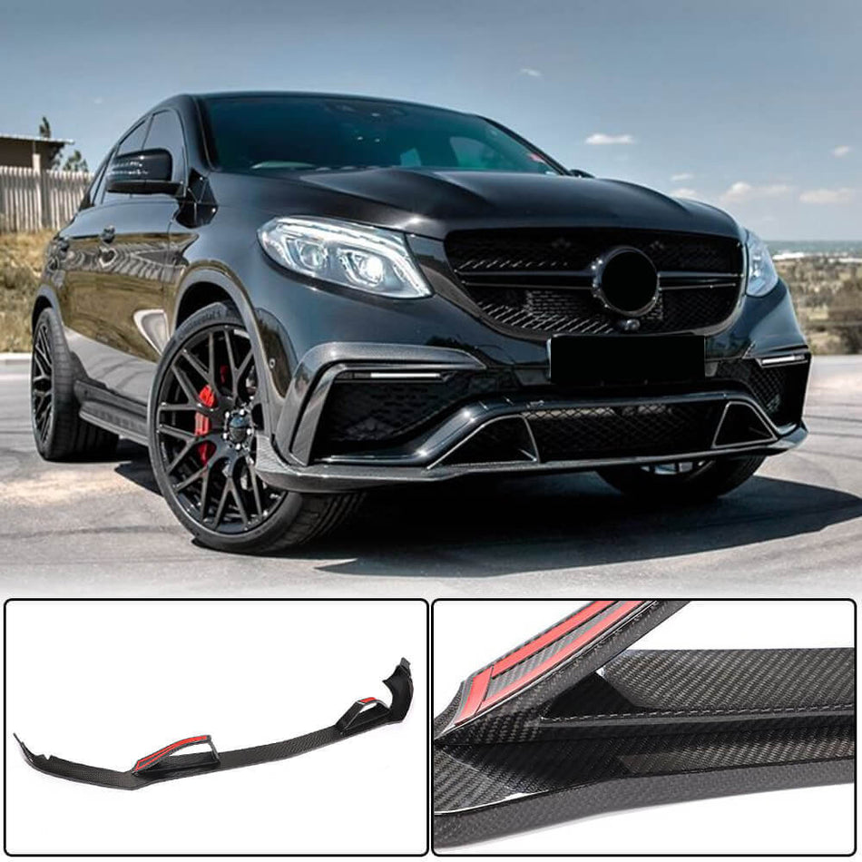 Mercedes Benz GLE Class C292 GLE63 AMG 2015-2019 Front Bumper Lip Carbon Fiber-Ahacarbon