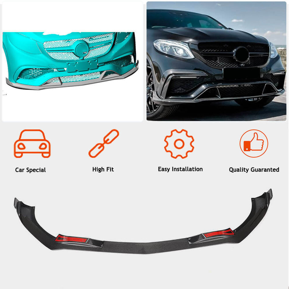 Mercedes Benz GLE Class C292 GLE63 AMG 2015-2019 Front Bumper Lip Carbon Fiber-Ahacarbon