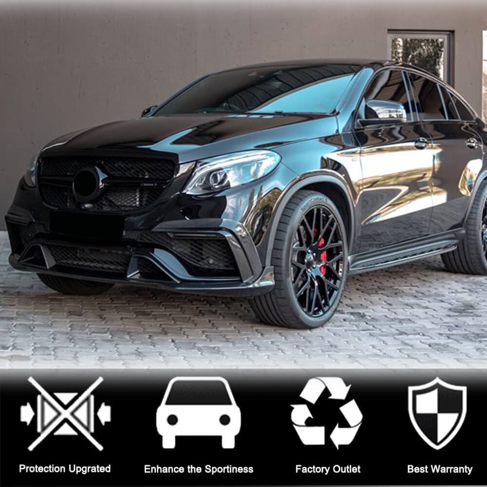 Mercedes Benz GLE Class C292 GLE63 AMG 2015-2019 Front Bumper Lip Carbon Fiber-Ahacarbon