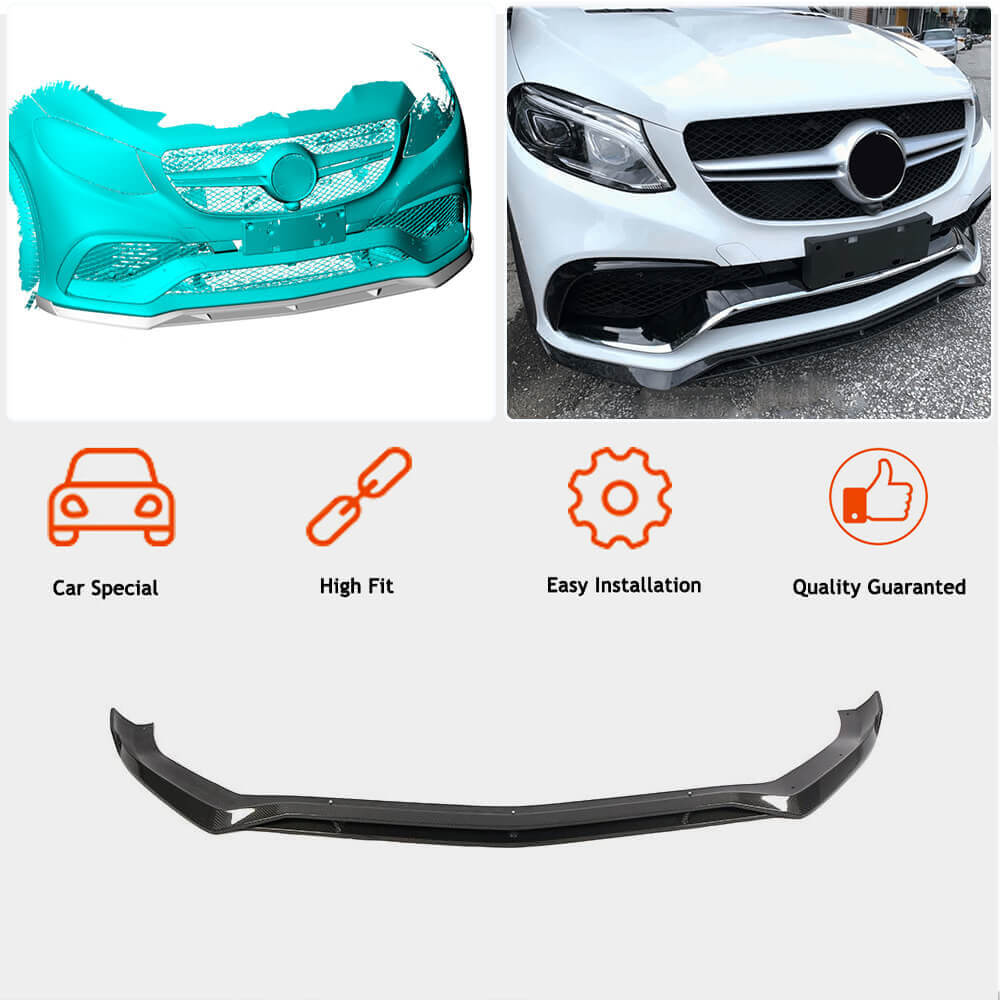 Mercedes Benz GLE Class C292 GLE63 AMG 2015-2019 Front Bumper Lip Carbon Fiber-Ahacarbon
