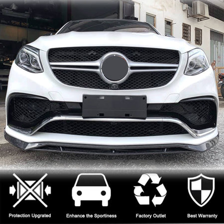 Mercedes Benz GLE Class C292 GLE63 AMG 2015-2019 Front Bumper Lip Carbon Fiber-Ahacarbon