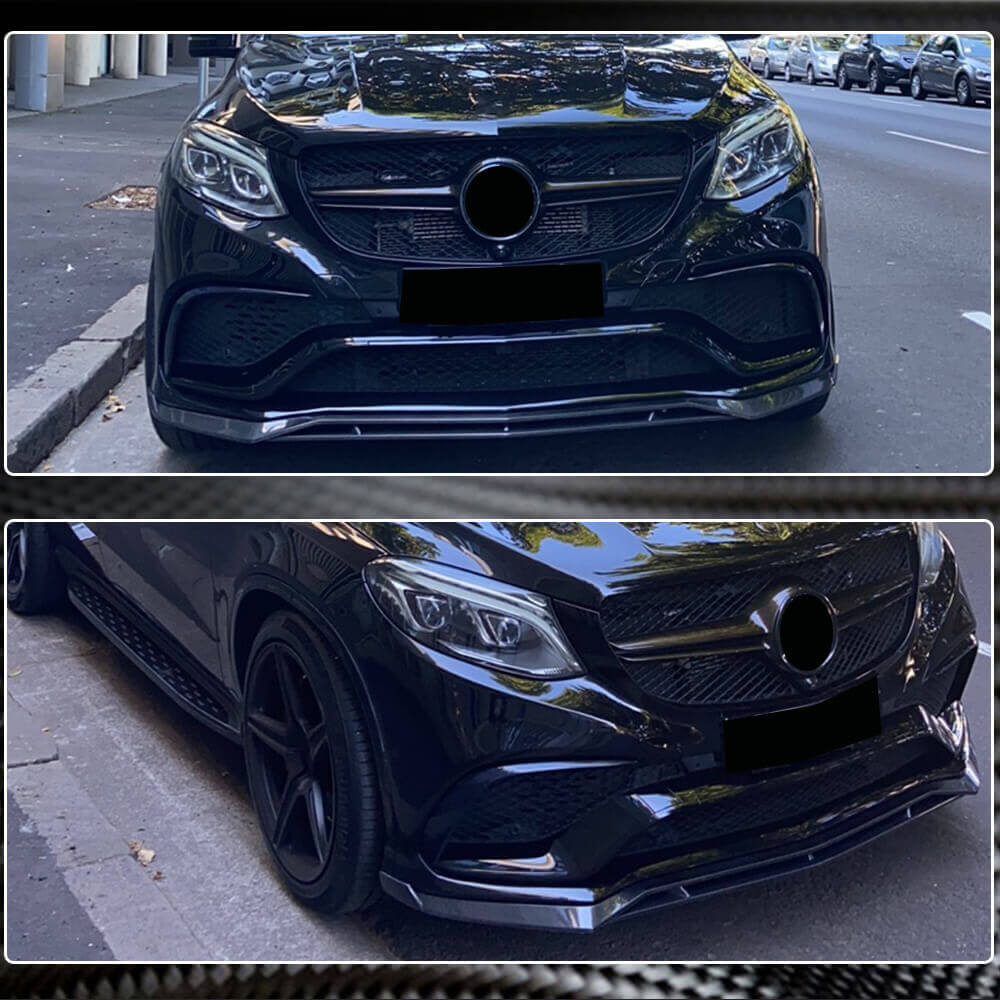 Mercedes Benz GLE Class C292 GLE63 AMG 2015-2019 Front Bumper Lip Carbon Fiber-Ahacarbon