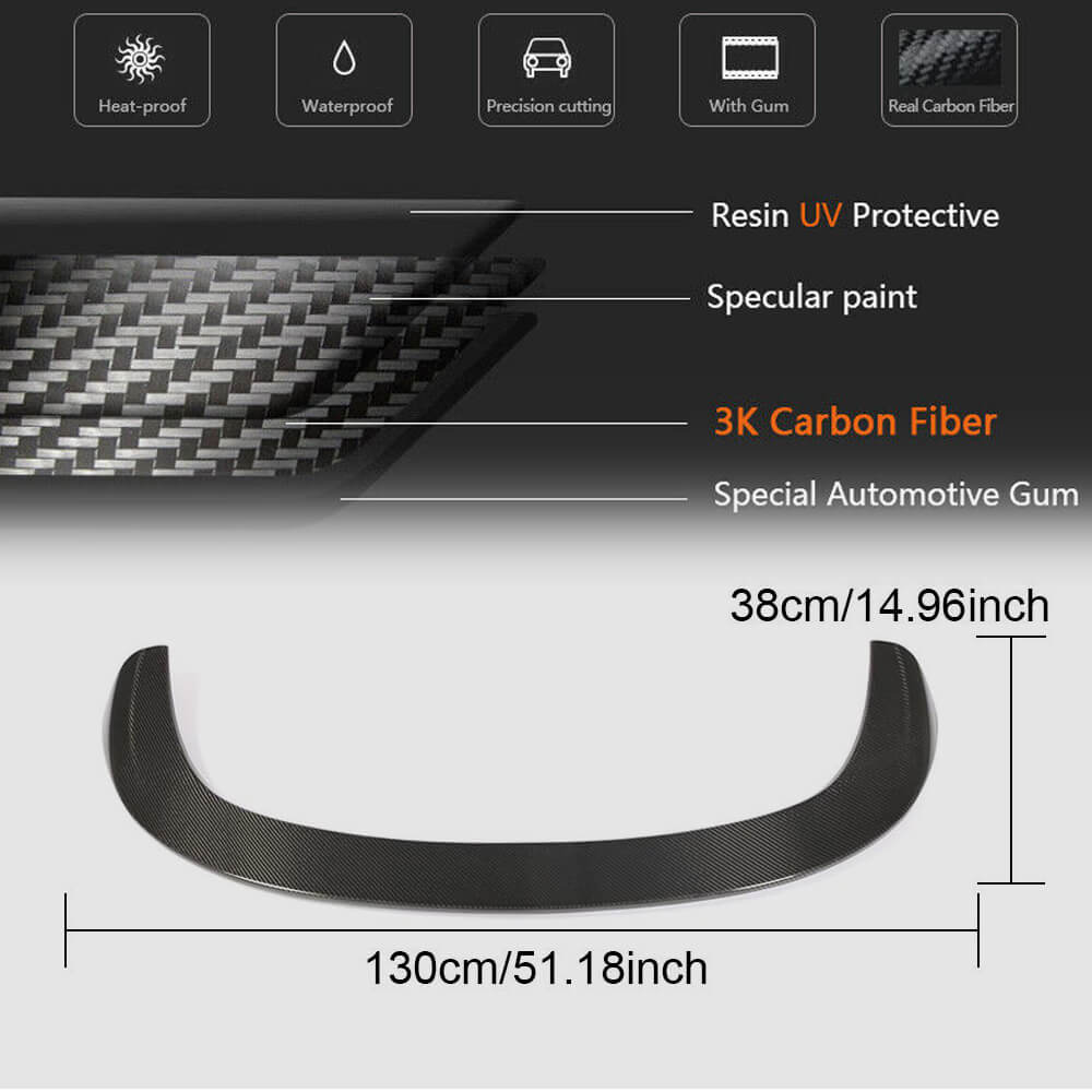 Mercedes Benz GLE Class W166 GLE350 GLE43 2015-2019 Rear Roof Spoiler Carbon Fiber-Ahacarbon