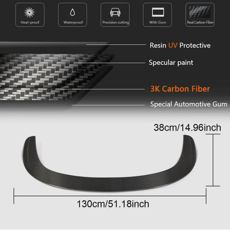 Mercedes Benz GLE Class W166 GLE350 GLE43 2015-2019 Rear Roof Spoiler Carbon Fiber-Ahacarbon