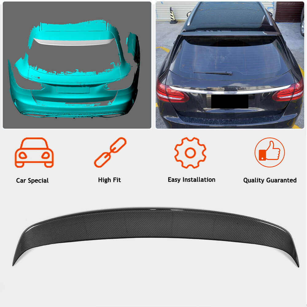 Mercedes Benz C Class S205 2015-2019 Rear Roof Spoiler Carbon Fiber-Ahacarbon