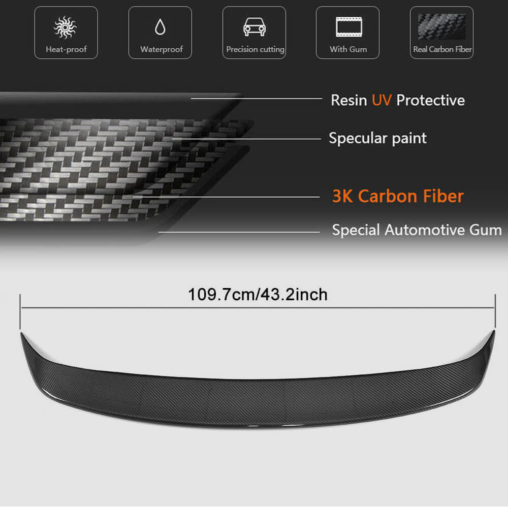 Mercedes Benz C Class S205 2015-2019 Rear Roof Spoiler Carbon Fiber-Ahacarbon