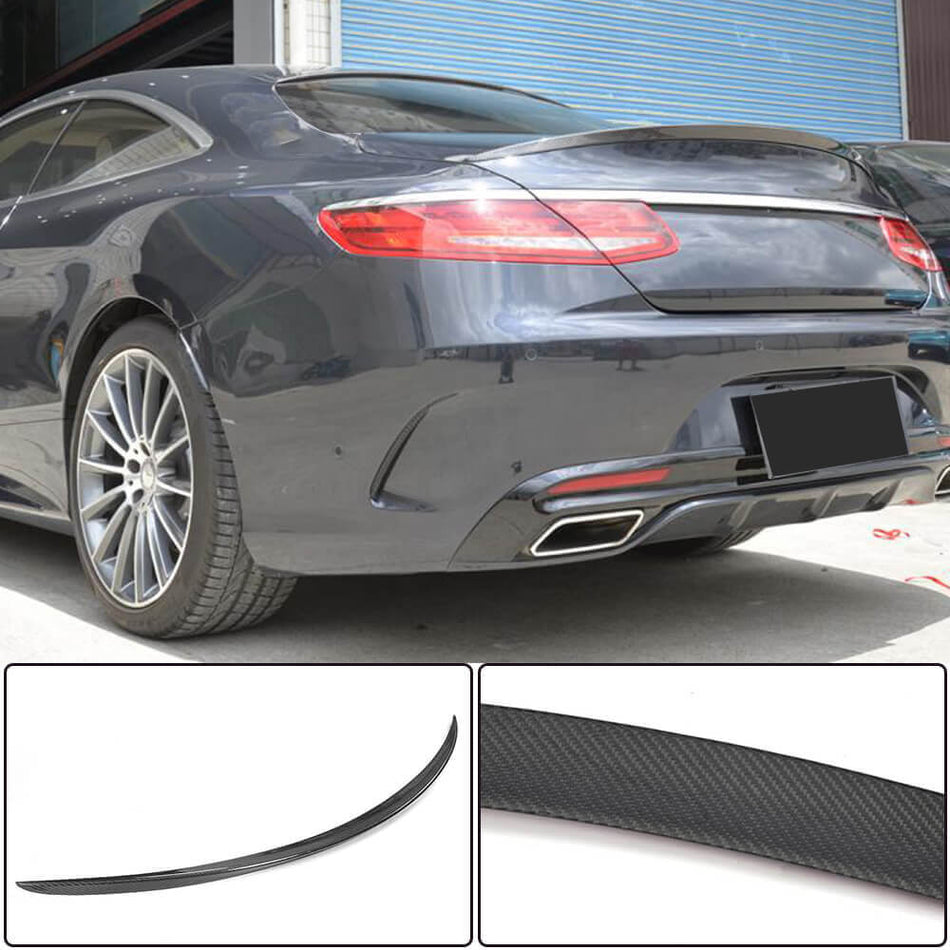 Mercedes Benz S Class W217 C217 S63 S65 AMG Coupe 2015-2020 Rear Trunk Spoiler Carbon Fiber-Ahacarbon