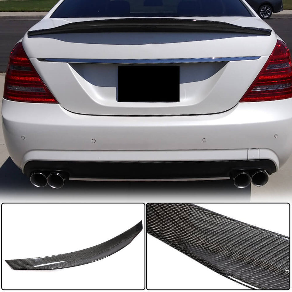 Mercedes Benz S Class W221 2008-2013 Rear Trunk Spoiler Carbon Fiber-Ahacarbon