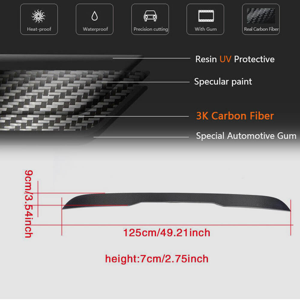 Mercedes Benz S Class W222 2014-2020 Rear Roof Spoiler Carbon Fiber/FRP-Ahacarbon