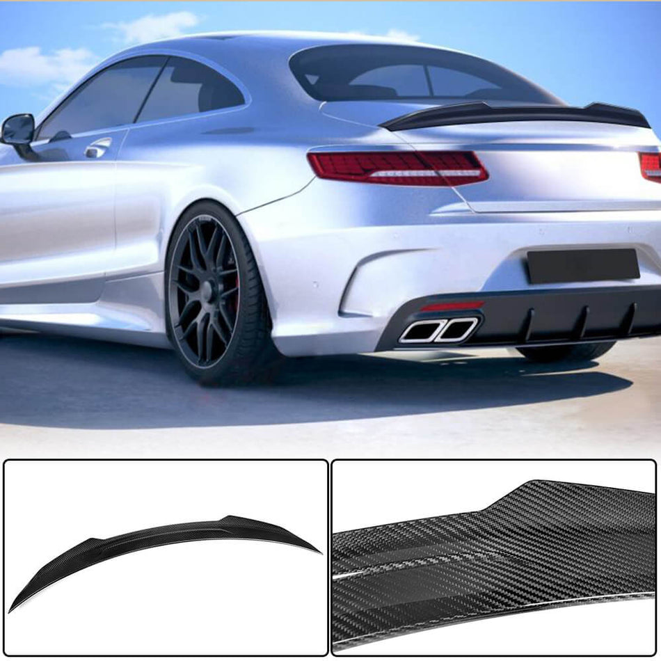 Mercedes Benz S Class (W217) C217 Coupe 2015-2020 Rear Trunk Spoiler Dry Carbon Fiber-Ahacarbon