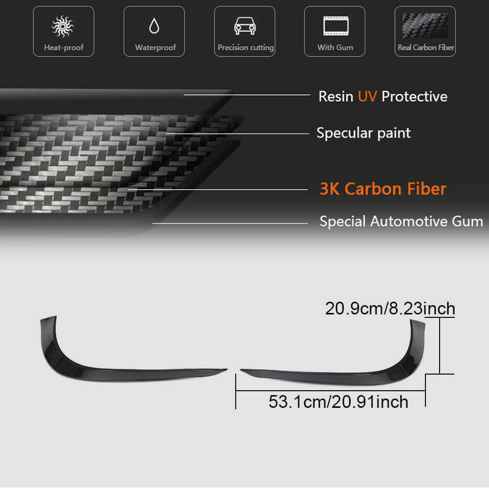 Mercedes Benz SLC Class R172 Base Convertible 2016-2020 Fog Light Vents Carbon Fiber-Ahacarbon