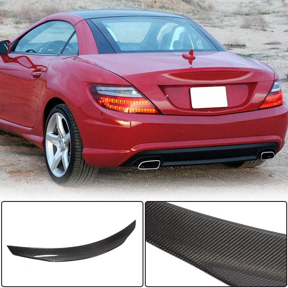 Mercedes Benz SLK SLC Class R172 Convertible 2012-2019 Rear Trunk Spoiler Carbon Fiber-Ahacarbon