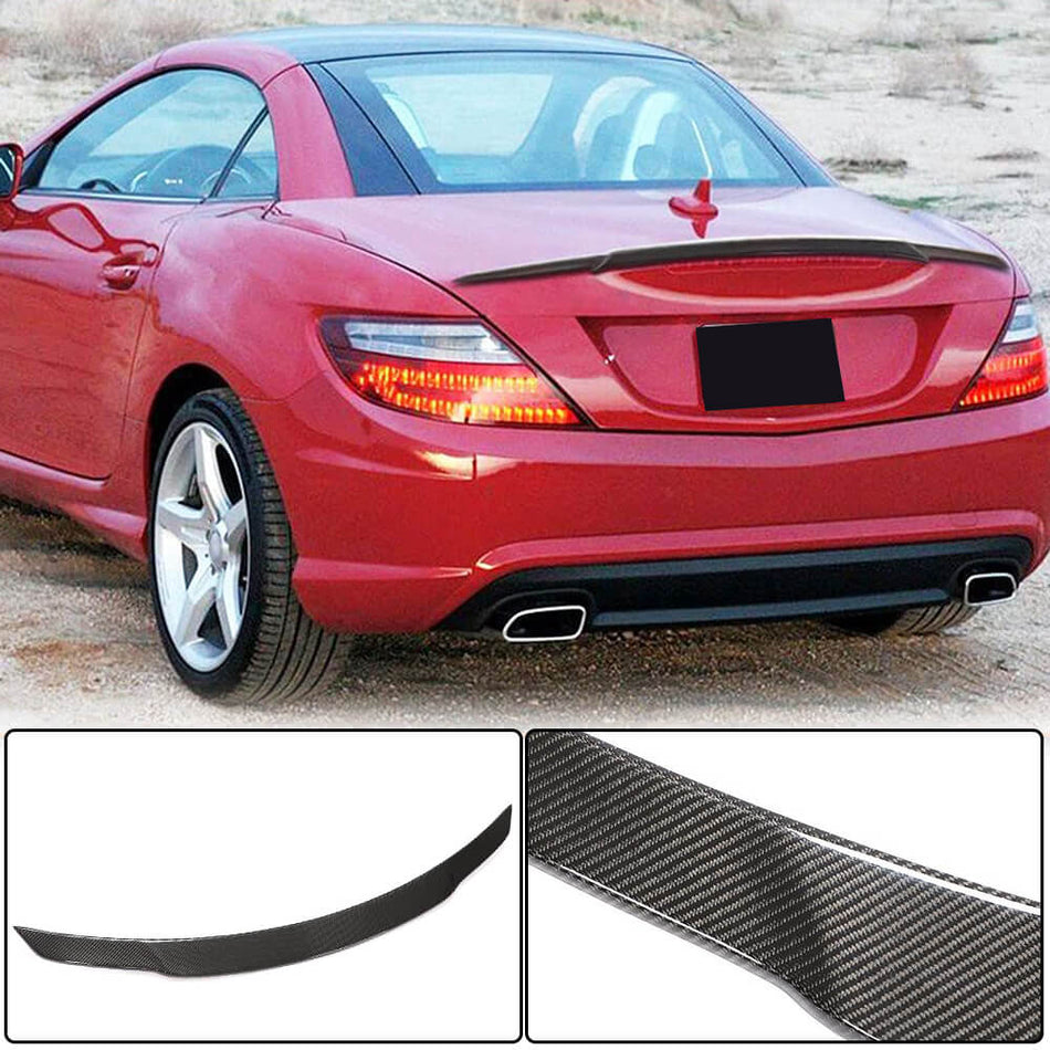 Mercedes Benz SLK SLC Class R172 Convertible 2012-2019 Rear Trunk Spoiler Carbon Fiber-Ahacarbon