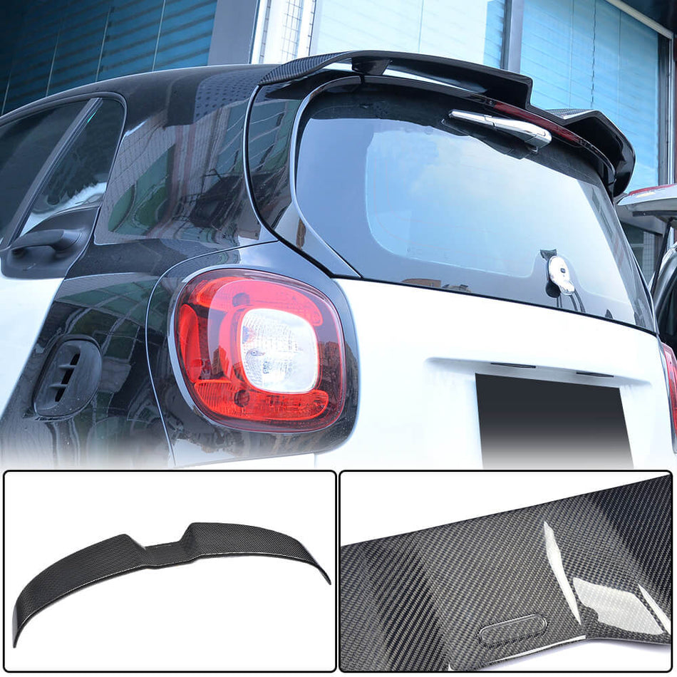 Mercedes Benz Smart Fortwo 2016-2019 Rear Roof Spoiler Carbon Fiber-Ahacarbon