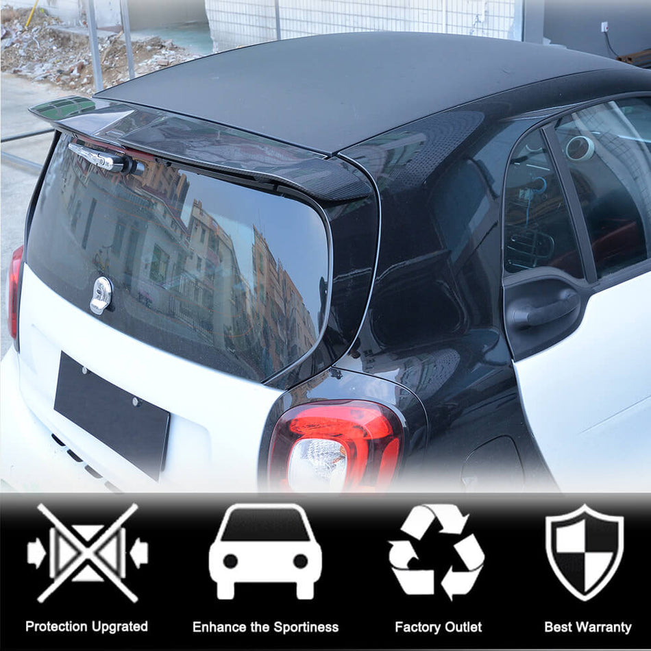 Mercedes Benz Smart Fortwo 2016-2019 Rear Roof Spoiler Carbon Fiber-Ahacarbon