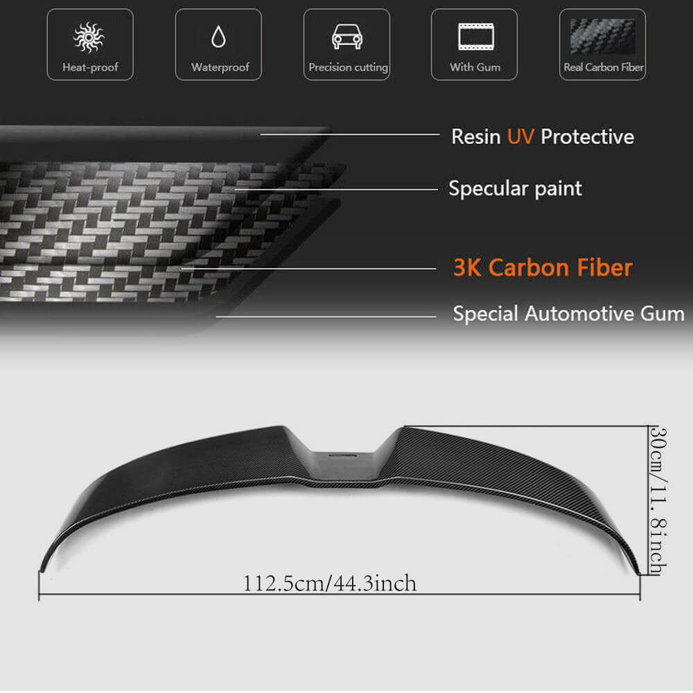 Mercedes Benz Smart Fortwo 2016-2019 Rear Roof Spoiler Carbon Fiber-Ahacarbon