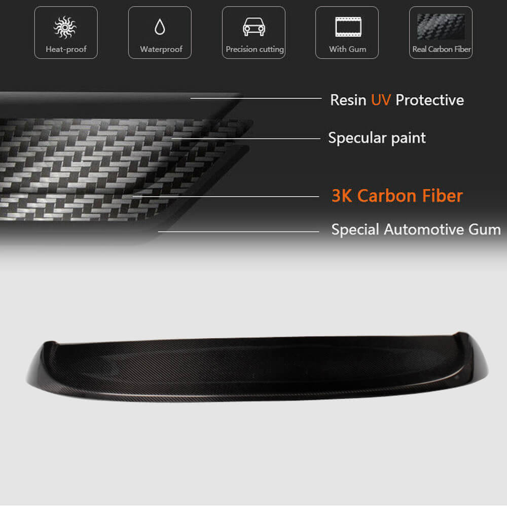 Mercedes Benz Smart fortwo 2008-2013 Rear Roof Spoiler Carbon Fiber-Ahacarbon