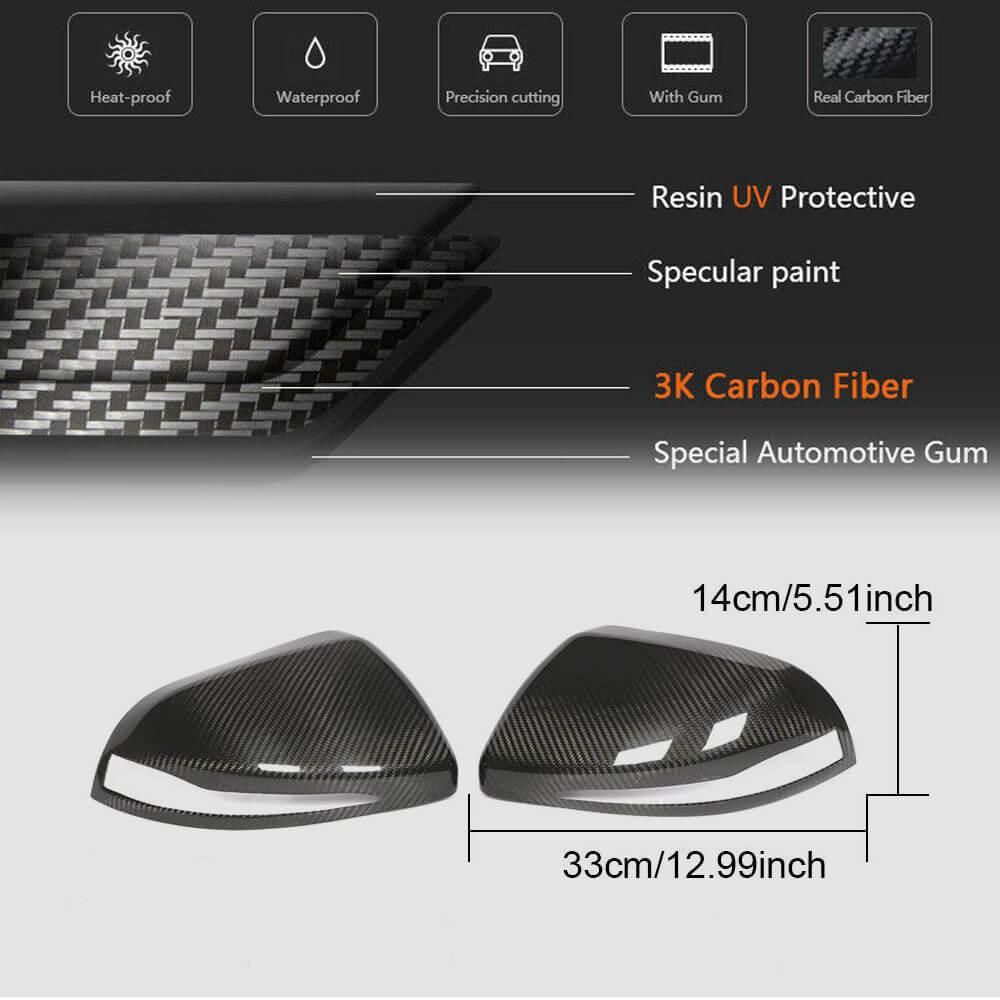 Mercedes Benz V Class W447 2016-2019 Mirror Covers LHD Pair Dry Carbon Fiber-Ahacarbon