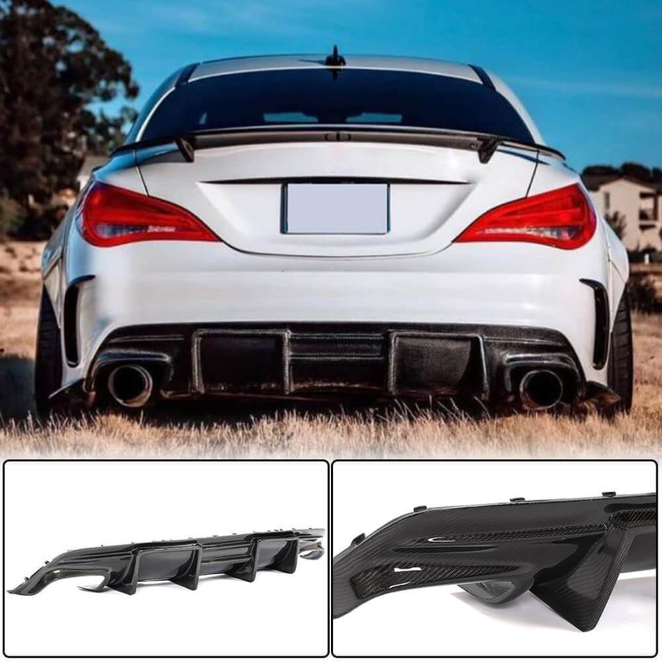 Mercedes Benz (W117) C117 CLA250 CLA45 AMG 2013-2019 Rear Bumper Diffuser Carbon Fiber/FRP-Ahacarbon