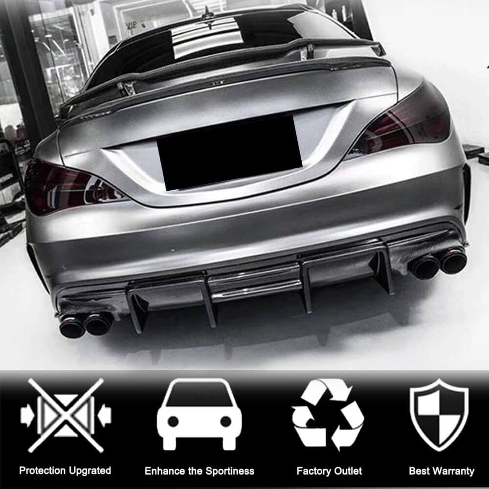 Mercedes Benz (W117) C117 CLA250 CLA45 AMG 2013-2019 Rear Bumper Diffuser Carbon Fiber/FRP-Ahacarbon