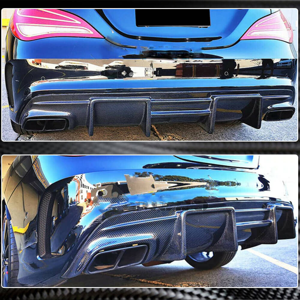 Mercedes Benz (W117) C117 CLA250 CLA45 AMG 2013-2019 Rear Bumper Diffuser Carbon Fiber/FRP-Ahacarbon