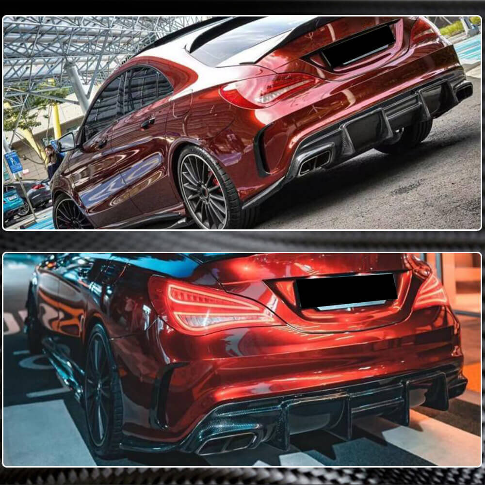 Mercedes Benz (W117) C117 CLA250 CLA45 AMG 2013-2019 Rear Bumper Diffuser Carbon Fiber/FRP-Ahacarbon