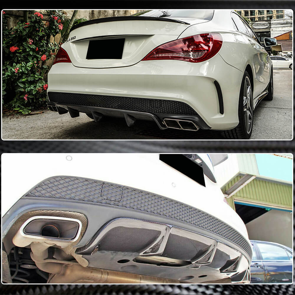 Mercedes Benz CLA Class W117 C117 CLA45 AMG Pre-facelift 2013-2016 Rear Bumper Diffuser Carbon Fiber-Ahacarbon