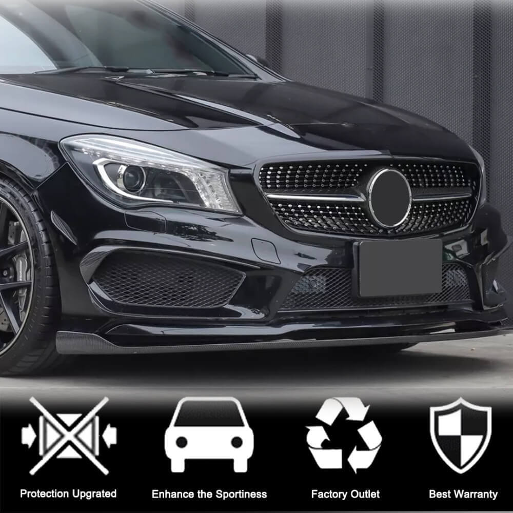 Mercedes Benz (W117) C117 CLA45 AMG Pre-facelift 2013-2015 Front Bumper Lip Carbon Fiber-Ahacarbon