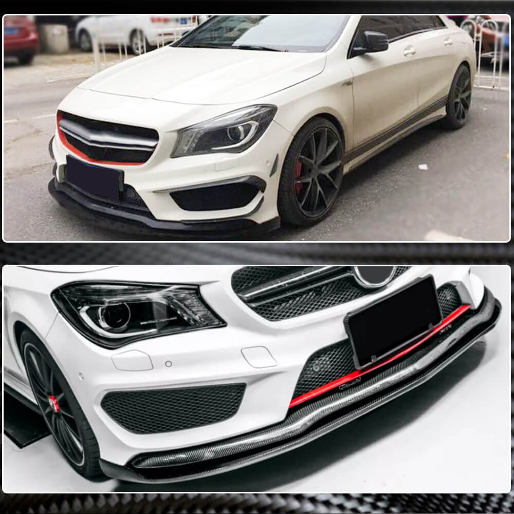 Mercedes Benz (W117) C117 CLA45 AMG Pre-facelift 2013-2015 Front Bumper Lip Carbon Fiber-Ahacarbon