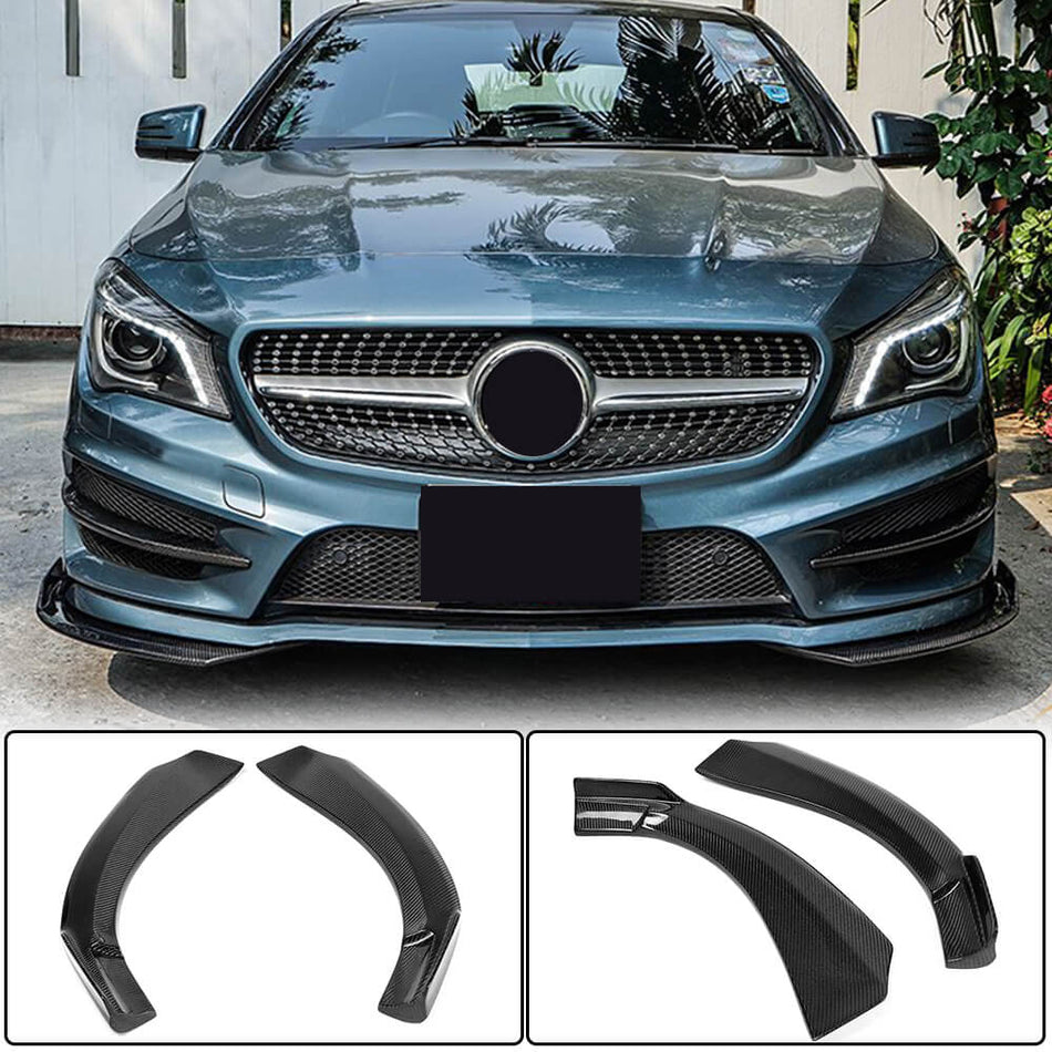 Mercedes Benz (W117) C117 CLA45 Base 2013-2015 Front Bumper Splitters Carbon Fiber-Ahacarbon
