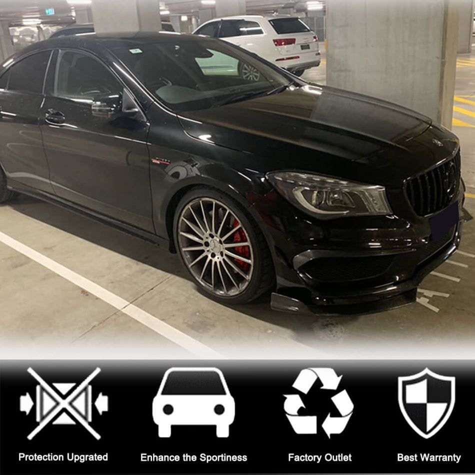 Mercedes Benz (W117) C117 CLA45 Base 2013-2015 Front Bumper Splitters Carbon Fiber-Ahacarbon