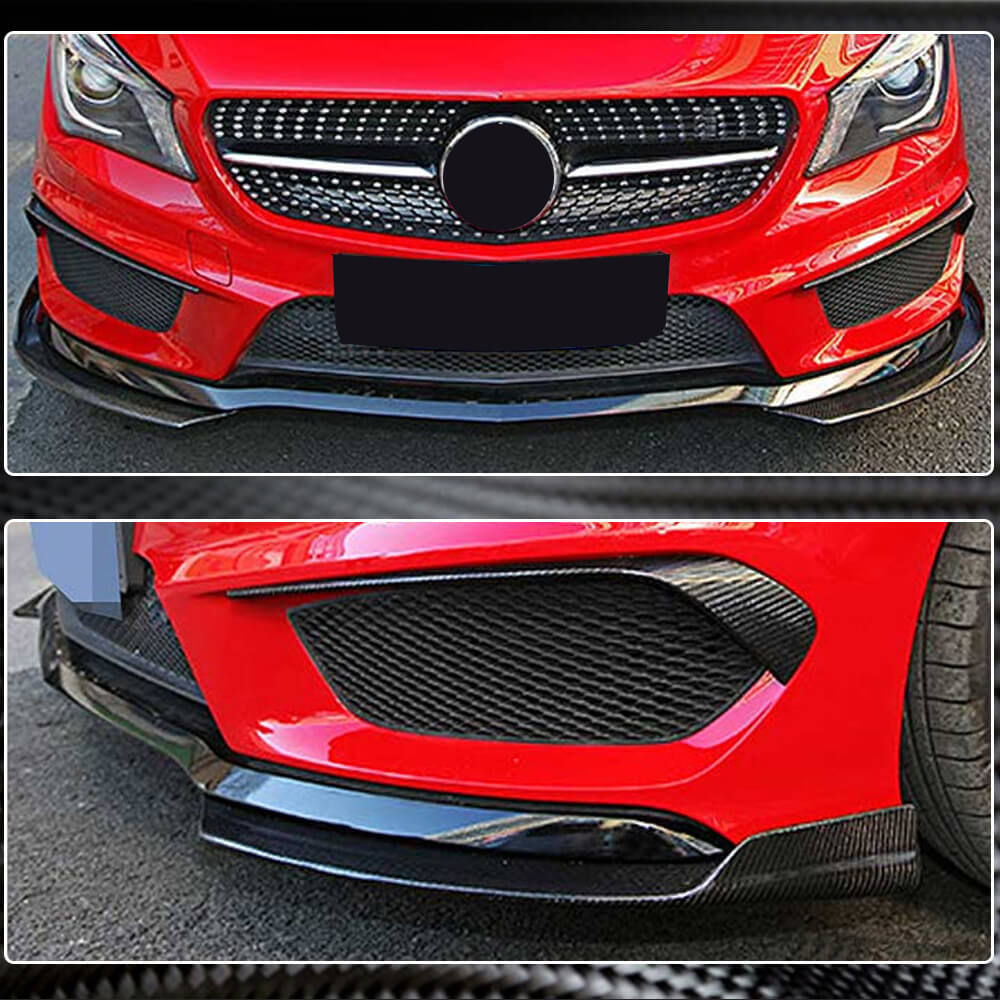 Mercedes Benz (W117) C117 CLA45 Base 2013-2015 Front Bumper Splitters Carbon Fiber-Ahacarbon