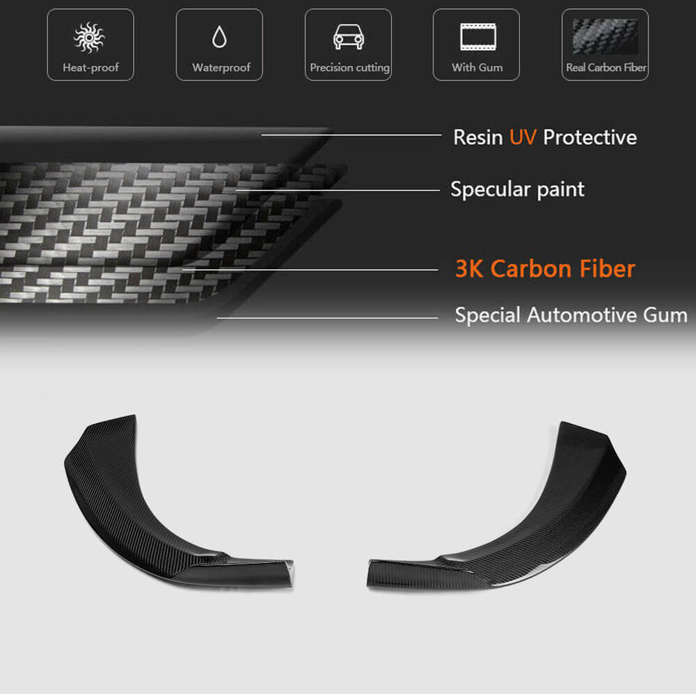 Mercedes Benz (W117) C117 CLA45 Base 2013-2015 Front Bumper Splitters Carbon Fiber-Ahacarbon