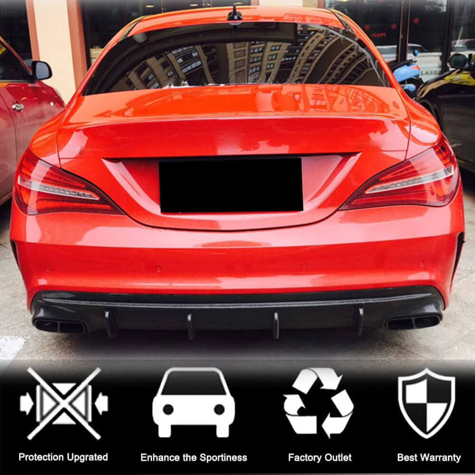 Mercedes Benz CLA Class (W117) C117 Sport CLA45 AMG Facelift 2017-2019 Rear Bumper Diffuser Carbon Fiber-Ahacarbon
