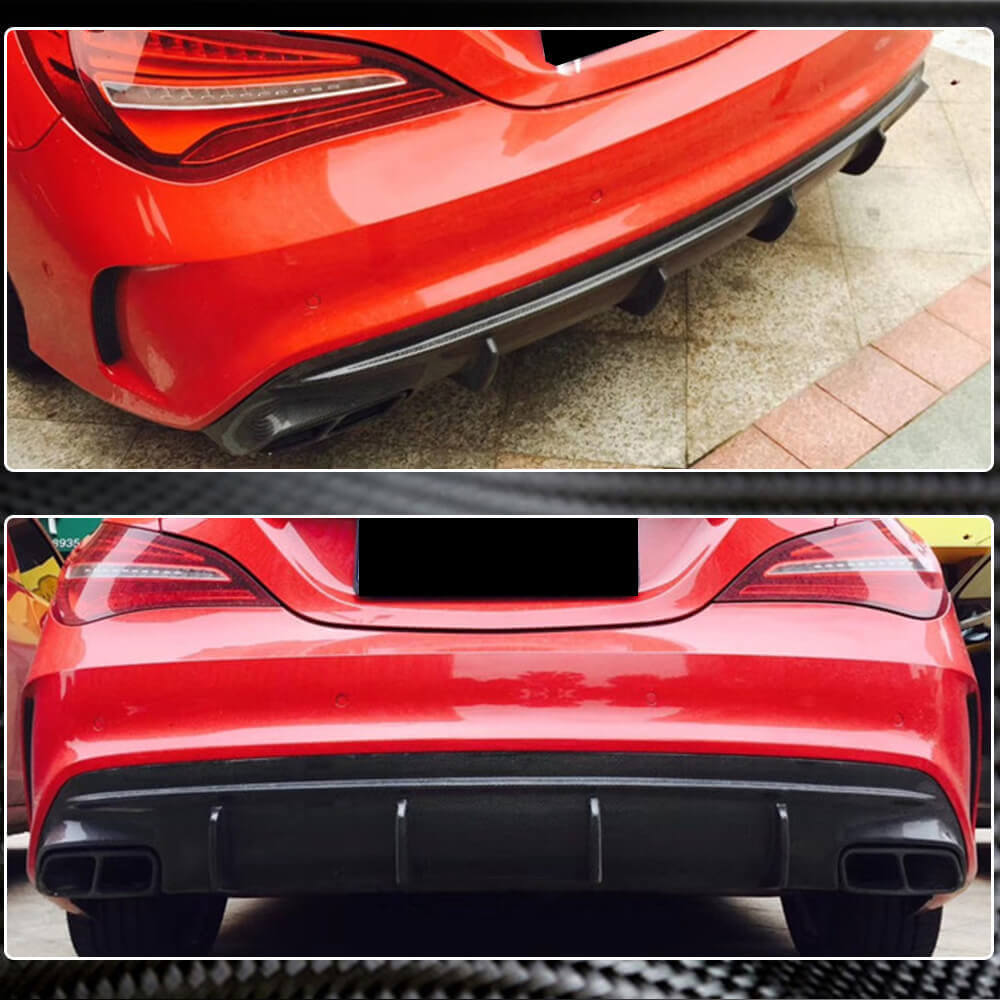 Mercedes Benz CLA Class (W117) C117 Sport CLA45 AMG Facelift 2017-2019 Rear Bumper Diffuser Carbon Fiber-Ahacarbon
