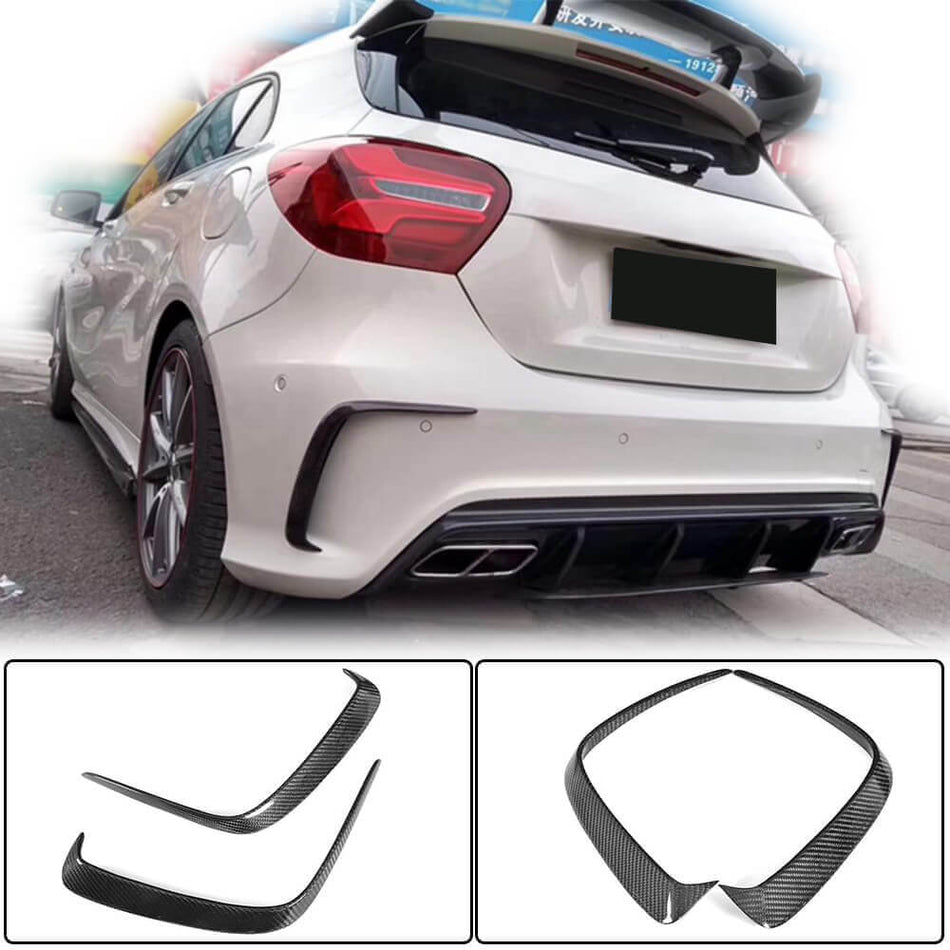 Mercedes Benz A Class W176 A200 A250 Sport 2013-2018 Rear Bumper Vents Carbon Fiber-Ahacarbon