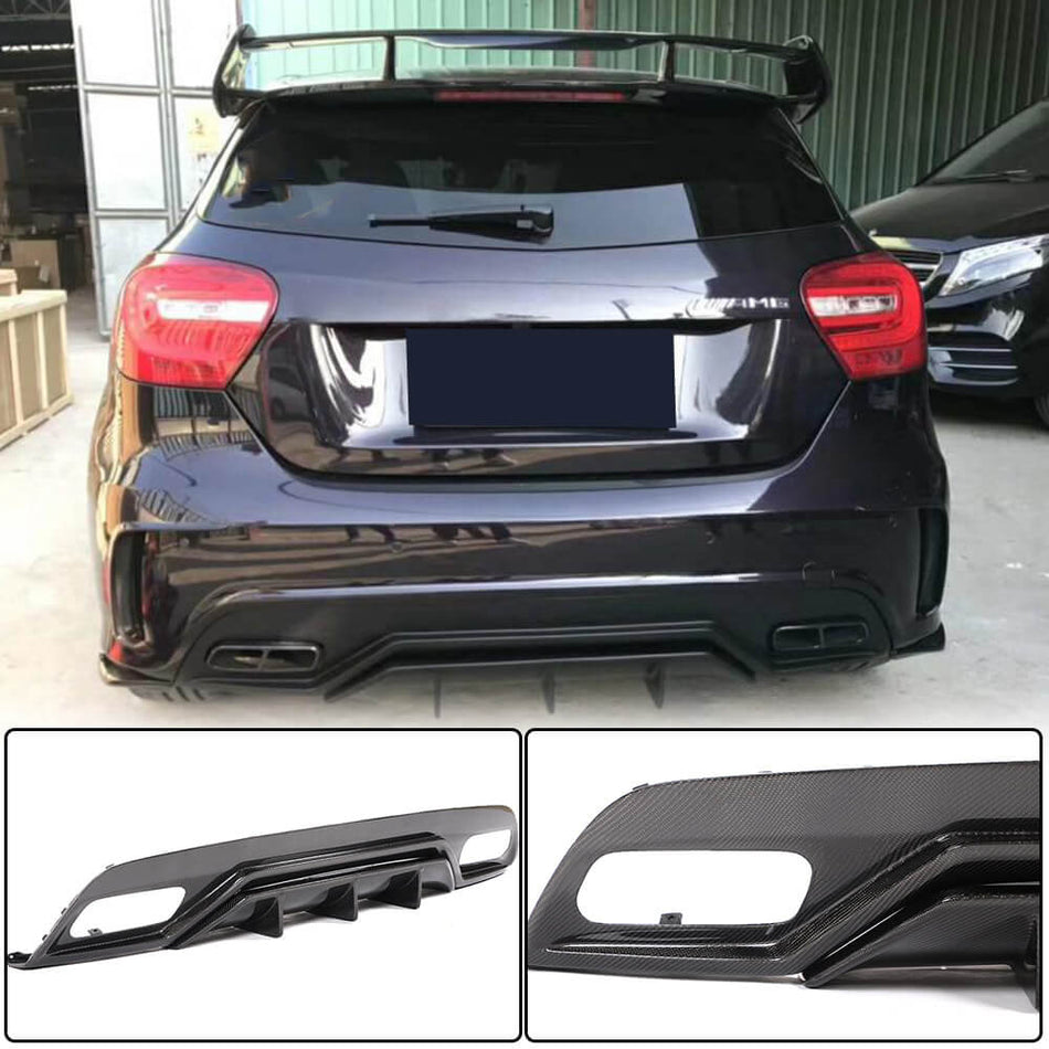 Mercedes Benz W176 Sport A45 AMG 2013-2018 Rear Bumper Diffuser Carbon Fiber-Ahacarbon