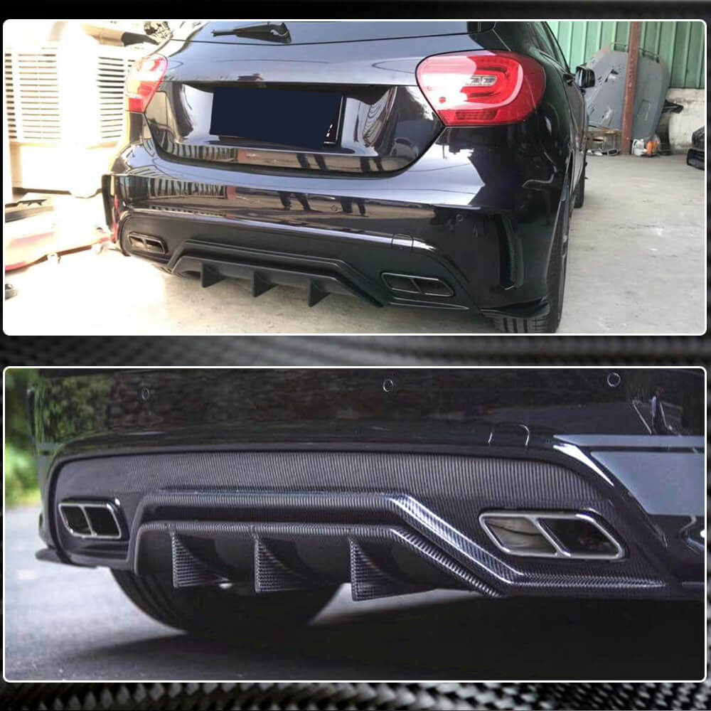 Mercedes Benz W176 Sport A45 AMG 2013-2018 Rear Bumper Diffuser Carbon Fiber-Ahacarbon