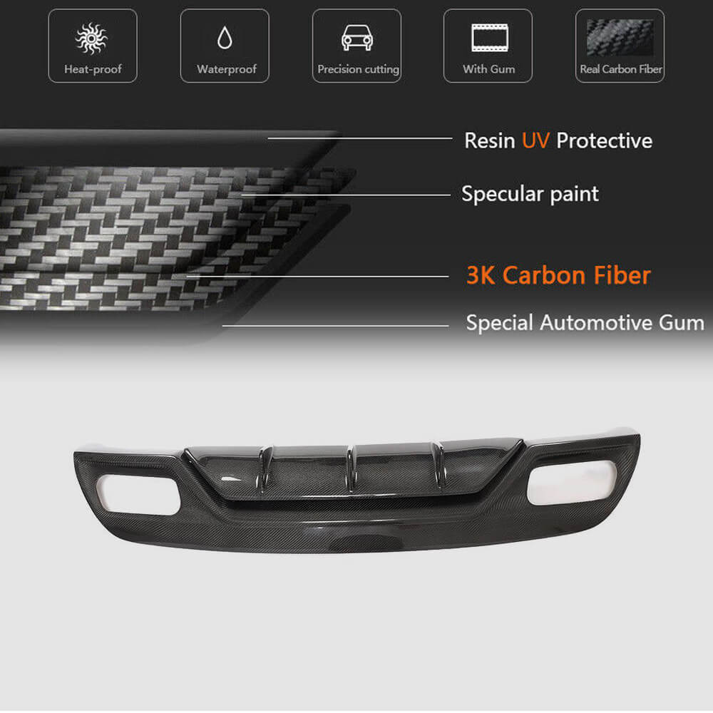 Mercedes Benz W176 Sport A45 AMG 2013-2018 Rear Bumper Diffuser Carbon Fiber-Ahacarbon