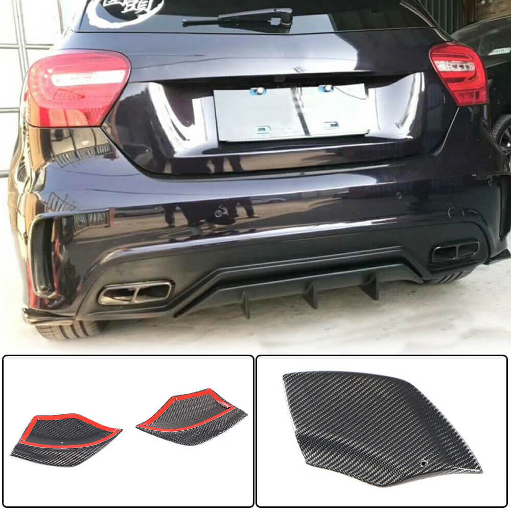 Mercedes Benz W176 Sport A45 Hatchback 2013-2018 Rear Bumper Splitters Carbon Fiber-Ahacarbon