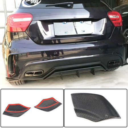 Mercedes Benz W176 Sport A45 Hatchback 2013-2018 Rear Bumper Splitters Carbon Fiber-Ahacarbon