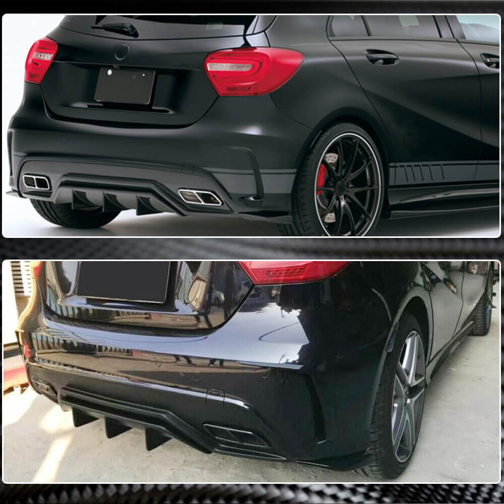 Mercedes Benz W176 Sport A45 Hatchback 2013-2018 Rear Bumper Splitters Carbon Fiber-Ahacarbon