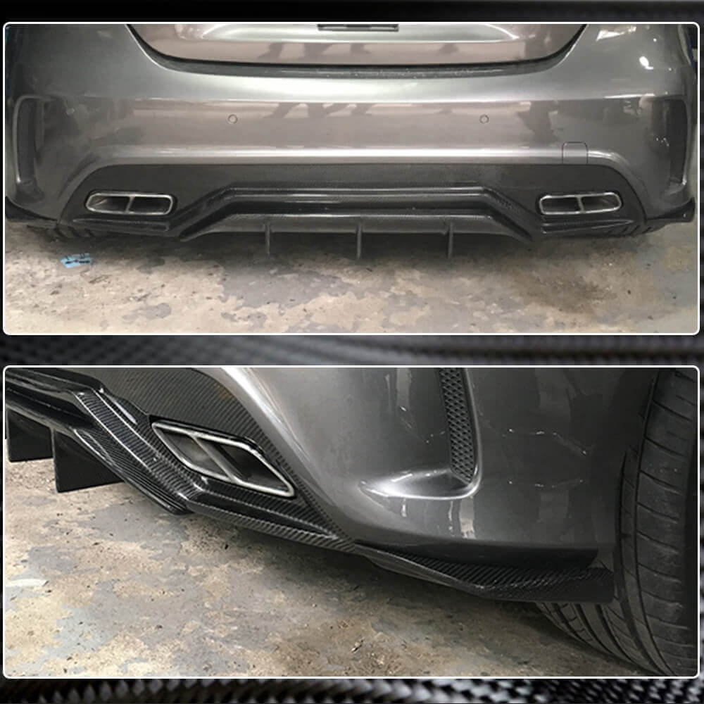 Mercedes Benz W176 Sport A45 Hatchback 2013-2018 Rear Bumper Splitters Carbon Fiber-Ahacarbon